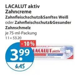 V Markt Lacalut aktiv zahncreme zahnfleischschutz&sanftes weiß Angebot