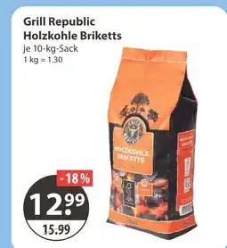 V Markt Grill republic holzkohle briketts Angebot