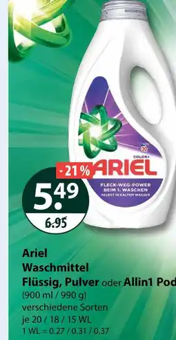 V Markt Ariel waschmittel flüssig, pulver oder allin1 pods Angebot