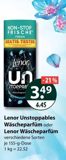 V Markt Lenor unstoppables wäscheparfüm Angebot