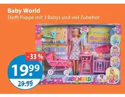 V Markt Baby world steffi puppe mit 3 babys und viel zubehör Angebot