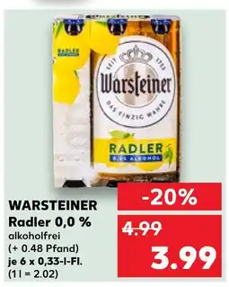 Kaufland Warsteiner radler 0,0 % alkoholfrei Angebot