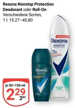 Globus Rexona Nonstop Protection Deodorant oder Roll-On Angebot