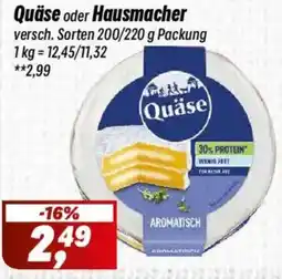 Simmel Quäse oder Hausmacher Angebot