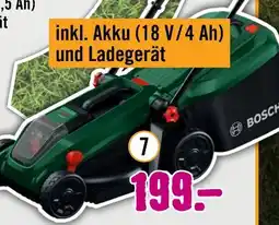 Hornbach Bosch Akku-Rasenmäher Rotak 18V-32 Angebot