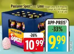 Edeka Paulaner Spezi oder Limo Träger Angebot