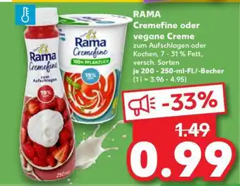 Kaufland RAMA Cremefine oder vegane Creme Angebot
