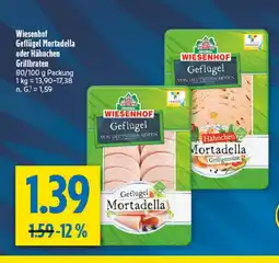 diska Wiesenhof Geflügel Mortadella oder Hähnchen Grillbraten Angebot