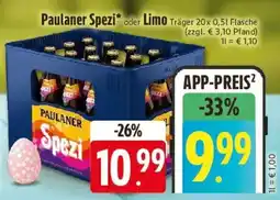 E-Center Paulaner Spezi oder Limo Angebot