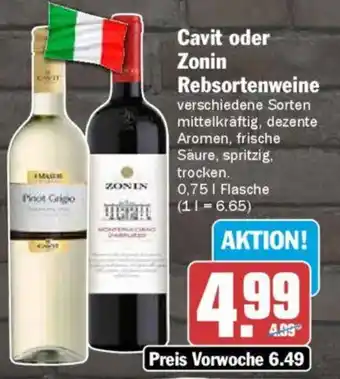 AEZ Cavit oder Zonin Rebsortenweine Angebot