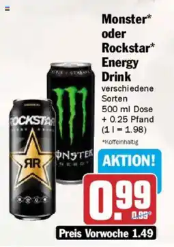 AEZ Monster oder Rockstar Energy Drink Angebot