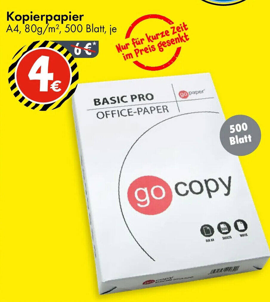 Kopierpapier A4, 80g/m², 500 Blatt Angebot bei TEDi