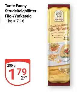 Globus Tante Fanny Strudelteigblätter Filo-/Yufkateig Angebot
