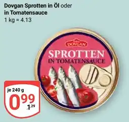 Globus Dovgan Sprotten in Öl oder in Tomatensauce Angebot