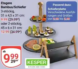 Globus KESPER Etagere Bambus/Schiefer Angebot
