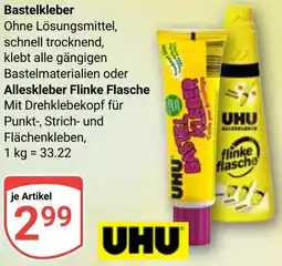 Globus Bastelkleber oder Alleskleber Flinke Flasche Angebot