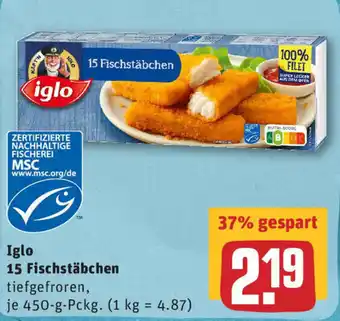 REWE Iglo 15 Fischstäbchen Angebot