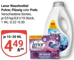 Globus Lenor Waschmittel Pulver, Flüssig oder Pods Angebot