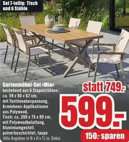 B1 Discount Baumarkt Gartenmöbel-Set Mia Angebot