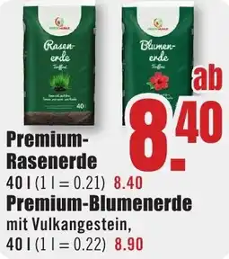 B1 Discount Baumarkt Premium Rasenerde oder Premium-Blumenerde Angebot