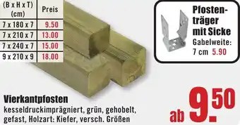 B1 Discount Baumarkt Vierkantpfosten Angebot