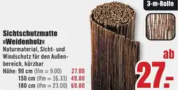 B1 Discount Baumarkt Sichtschutzmatte Weidenholz Angebot