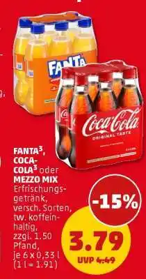 PENNY FANTA³, COCA-COLA³ oder MEZZO MIX Angebot