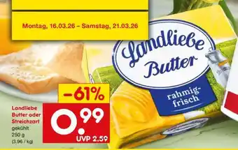 Netto Marken-Discount Landliebe Butter oder Streichzart Angebot
