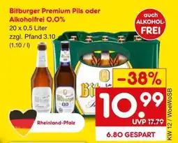 Netto Marken-Discount Bitburger Premium Pils oder alkoholfrei 0,0% Angebot