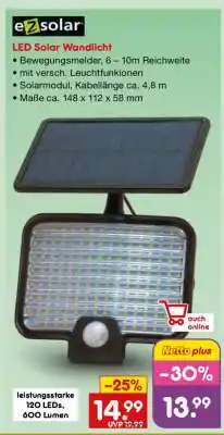 Netto Marken-Discount LED-Solar-Wandlicht Angebot