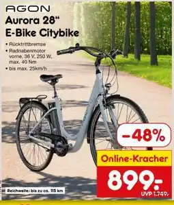 Netto Marken-Discount Aurora 28“ E-Bike Citybike Angebot