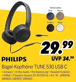 MEDIMAX PHILIPS Bügel-Kopfhörer TUNE 530 USB C Angebot