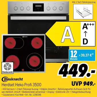 MEDIMAX Bauknecht Herdset Heko Profi 3500 Angebot