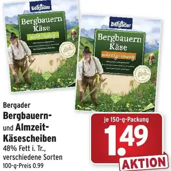 Wasgau Bergader Bergbauern und Almzeit Käsescheiben 150g Angebot