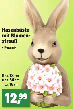 Thomas Philipps Hasenbüste mit Blumenstrauß Angebot