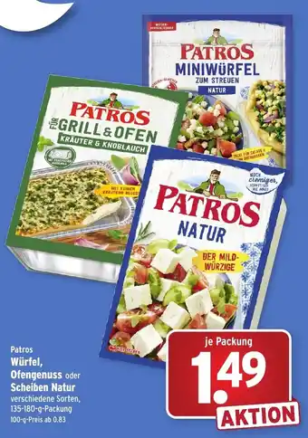 Wasgau Patros Würfel, Ofengenuss oder Scheiben Natur 135-180g Angebot