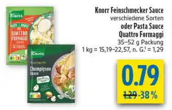 diska Knorr Feinschmecker Sauce oder Pasta Sauce Quattro Formaggi Angebot