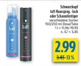 diska Schwarzkopf taft Haarspray, -lack oder Schaumfestiger Angebot