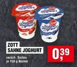Handelshof ZOTT SAHNE JOGHURT Angebot
