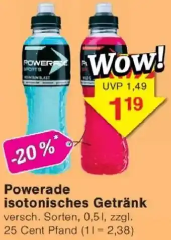 Jawoll Powerade isotonisches Getränk Angebot