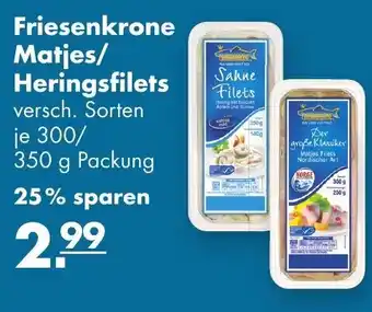 Handelshof Friesenkrone Matjes/Heringsfilets 300/350g Angebot