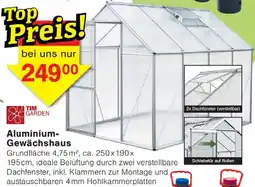 Wiglo Wunderland TIM GARDEN Aluminium Gewächshaus Angebot