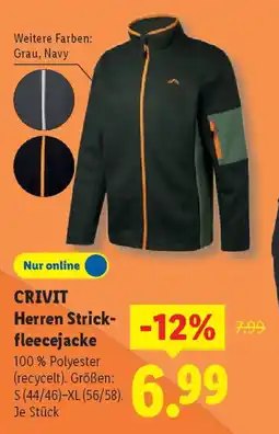 Lidl CRIVIT Herren Strick- fleecejacke Angebot