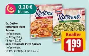 REWE Dr. Oetker Ristorante Pizza Salame oder Ristorante Pizza Spinaci Angebot