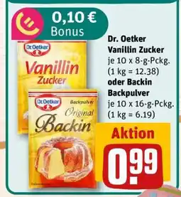 REWE Dr. Oetker Vanillin Zucker oder Backin Backpulver Angebot