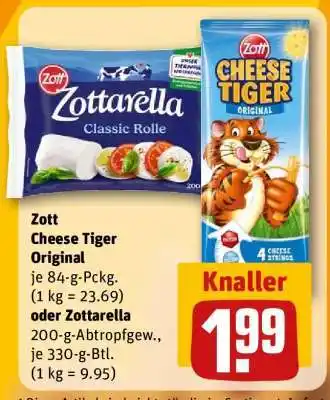 REWE Zott Cheese Tiger Original oder Zottarella Angebot