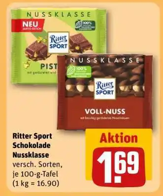 REWE Ritter Sport Schokolade Nussklasse Angebot