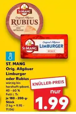 Kaufland ST. MANG Orig. Allgäuer Limburger oder Rubius Angebot