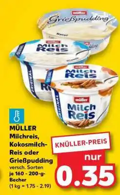 Kaufland MÜLLER Milchreis, Kokosmilch-Reis oder Grießpudding Angebot