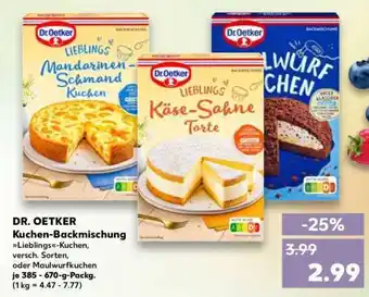 Kaufland DR. OETKER Kuchen- Backmischung Angebot